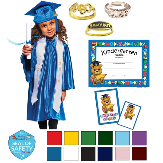 Shiny-finish Child-size Deluxe Graduation Set Rhyme University