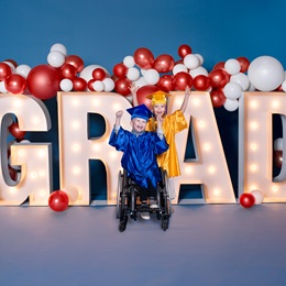 Light-up Grad Marquee Letters Kit - Red and White Balloons
