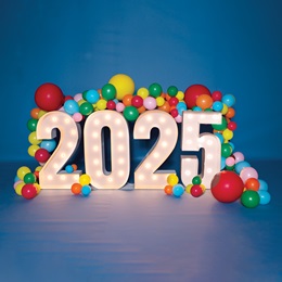 Light-up Year Marquee Numbers Kit - Multi-color Balloons