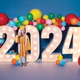 Light-up Year Marquee Numbers Kit - Multi-color Balloons