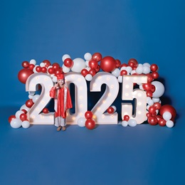 Light-up Year Marquee Numbers Kit - Red and White Balloons