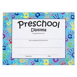 Handprints Diploma - Preschool