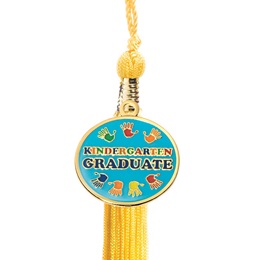 Tassel with Handprint Kindergarten Graduate Charm