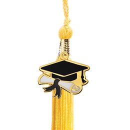 Tassel with Cap and Scroll Charm
