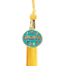 Tassel with Handprint Preschool Graduate Charm