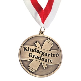 Kindergarten Graduate Sculpted Brass Medallion