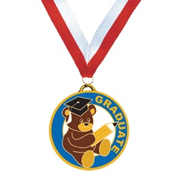 Enamel Medallion - Teddy Bear/Graduate
