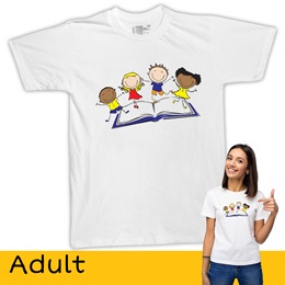 Kids with Books T-Shirt - Adult